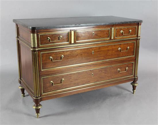 A French Directoire brass mounted mahogany commode, W.4ft 2in. D.1ft 11in. H.2ft 10in.